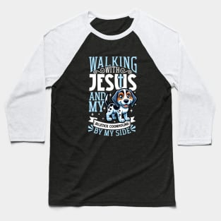 Jesus and dog - Bluetick Coonhound Baseball T-Shirt